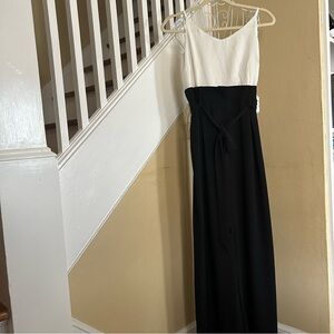 Altar'd State Black and White Belted Jumpsuit